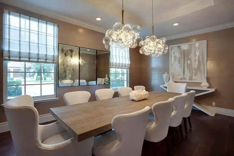 Dining Room With Chandeliers