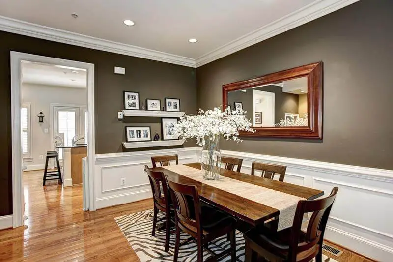Grey and White Dining Room