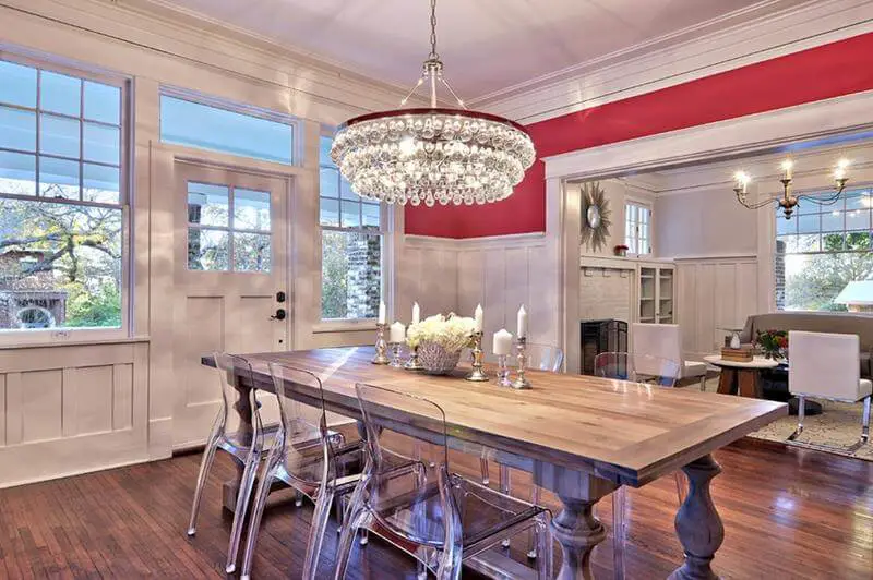 Red and White Dining Room