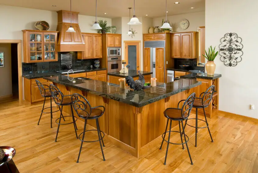 Kitchen Light and Honey Wood Floor