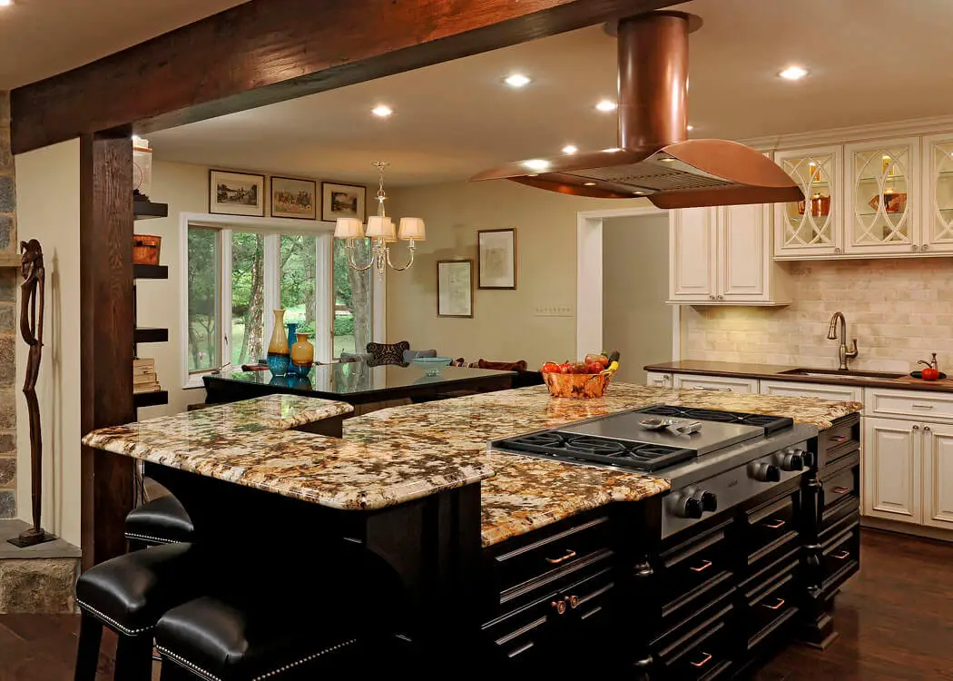 Kitchen Island with Granite Top and Seating