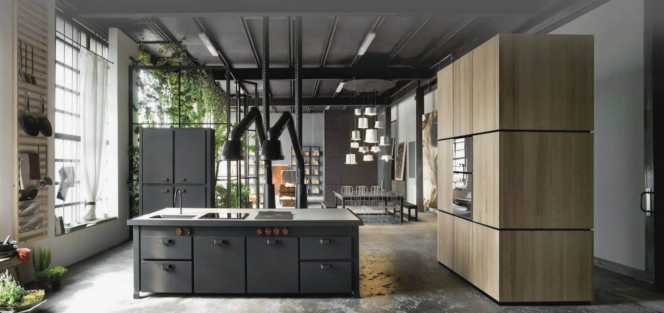 Modern Industrial Kitchen Cabinets