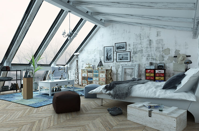 23 Stylish Loft Bedroom Ideas Design, Attic Master Bedroom Decorating Ideas