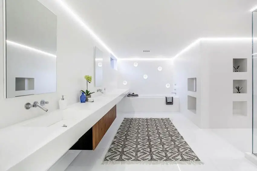 Bright white modern bathroom