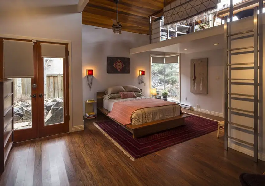 Contemporary Loft Bedroom with Reverse Floor Plan