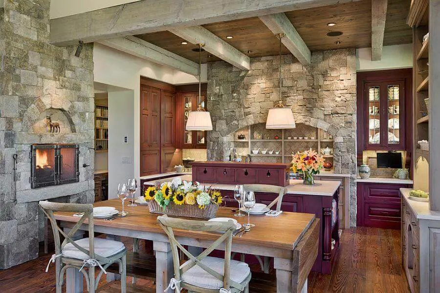 Kitchens With Fireplace