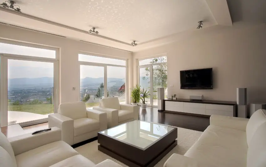 Living Room With Beautiful Window Views