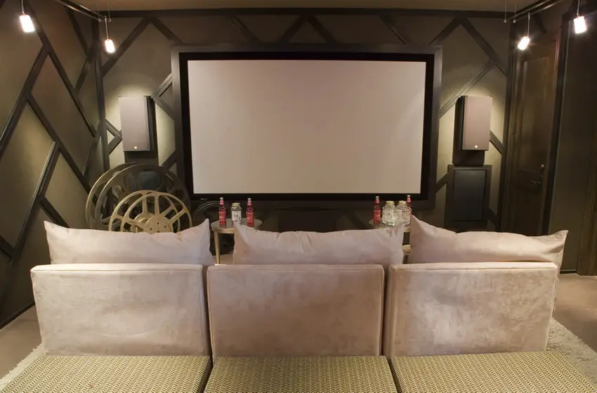 Media Room With Couch And Tables