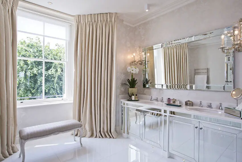 Modern bathroom with silver vanity