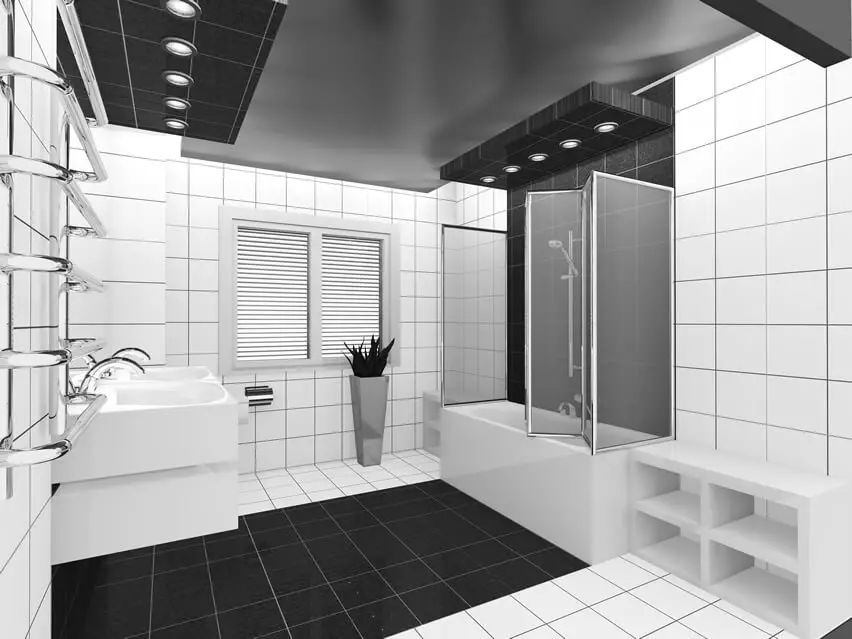Modern Black White Bathroom Design