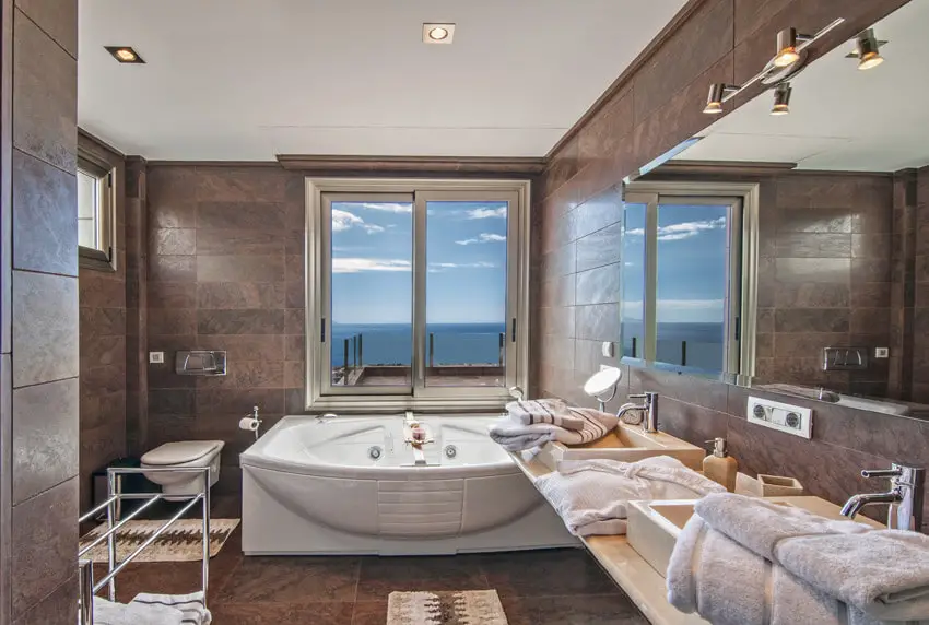 oceanview bathtub in home