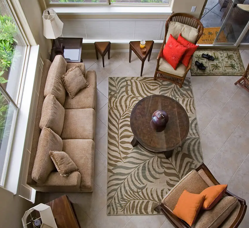 Overhead View Of Living Room Design