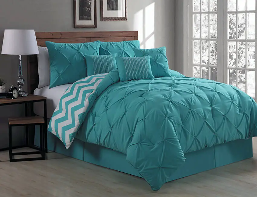 Teal Bedroom Comforter Set Germain Seven Reversible Bed Set