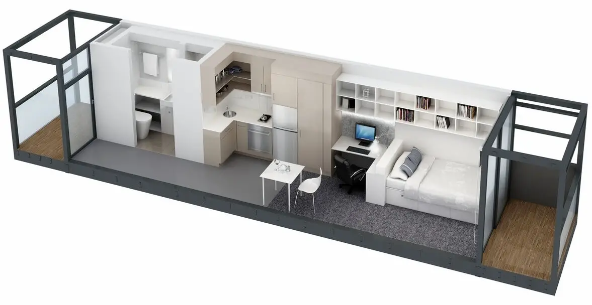 Plan of a small single bedroom apartment