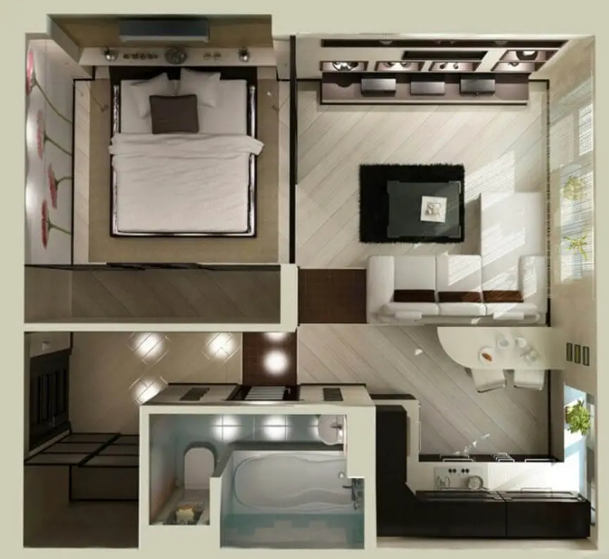 Small square apartment plan