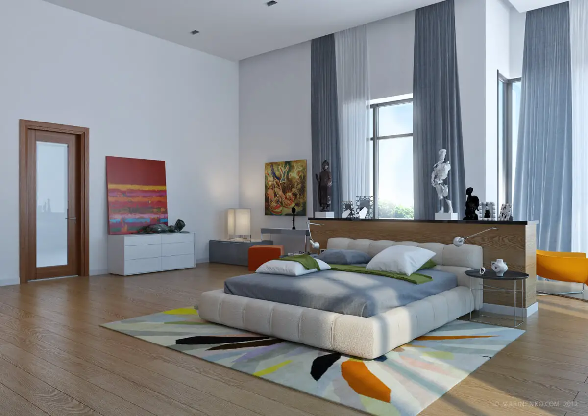 Large and modern bedroom design