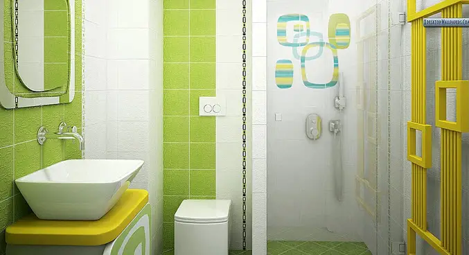modern bathroom in green tones design