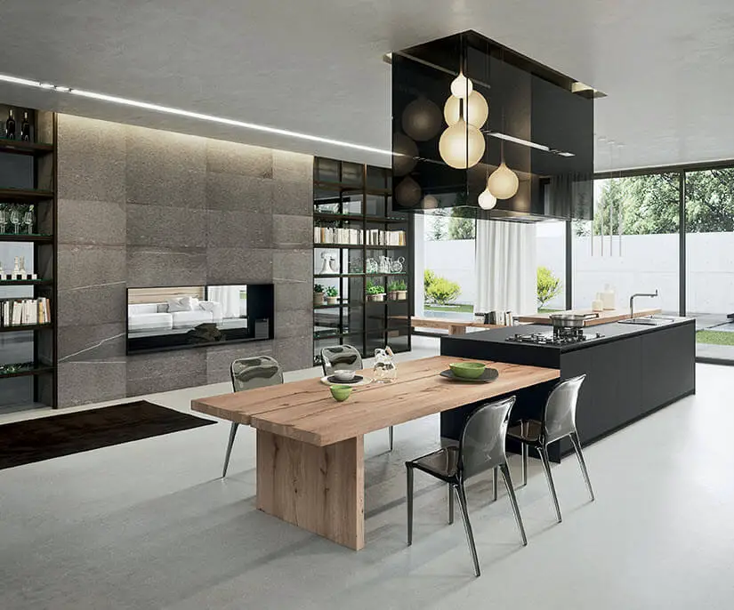 Kitchen combines modern and rustic design