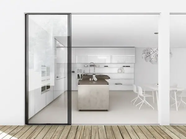 Kitchen design white minimalist walls