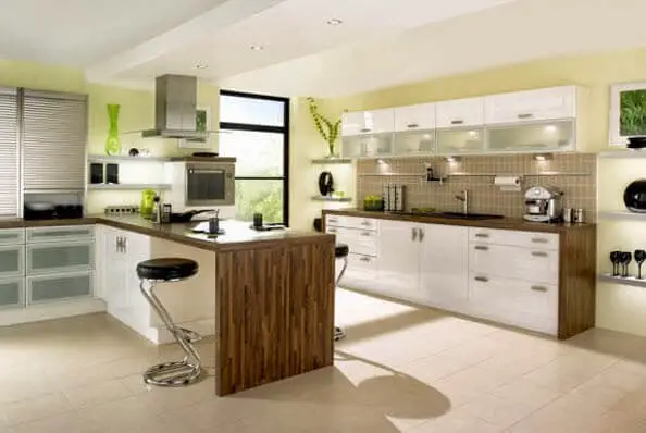 kitchen with simple island for in wood