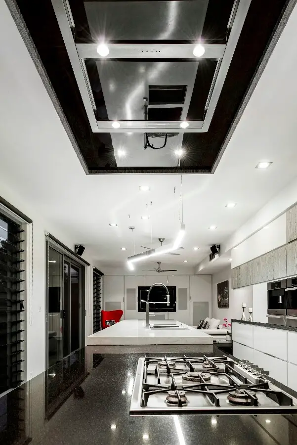 Modern kitchen interiors decoration and lighting