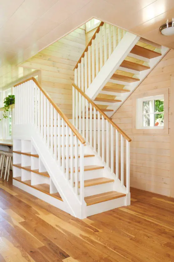 typical wooden stairs
