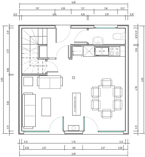36 square meters house