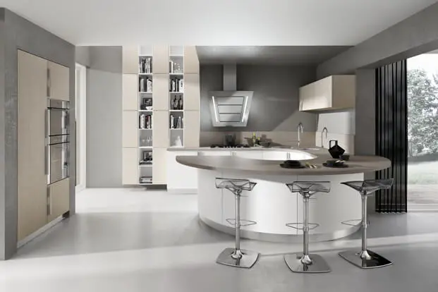 Modern Kitchen Designs, Combine Simple Furniture Lines with Neutral Colors